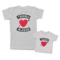 Mommy and Me Outfits Trouble Maker Heart Arrow Cotton