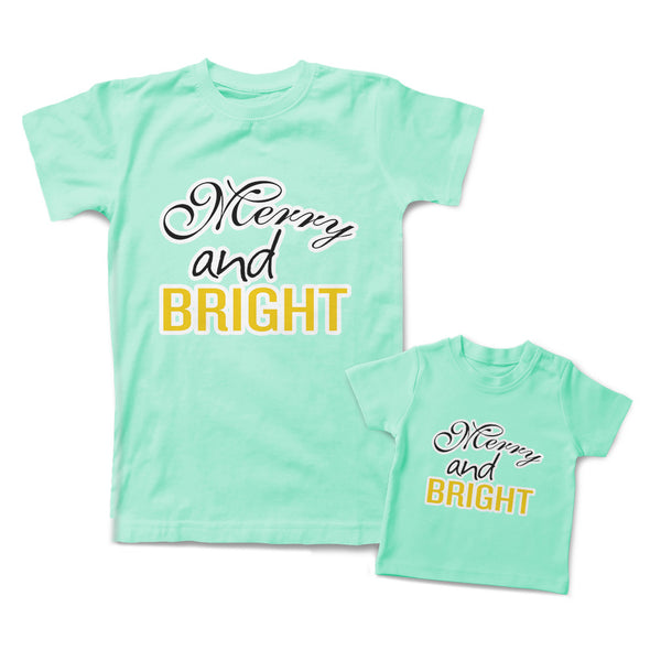 Mommy and Me Outfits Merry and Bright Christmas Cotton