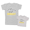 Mommy and Me Outfits Merry and Bright Christmas Cotton