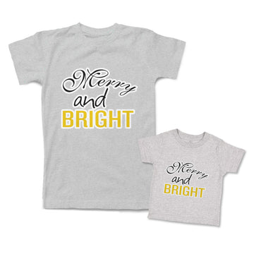 Mommy and Me Outfits Merry and Bright Christmas Cotton
