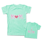 Mommy and Me Outfits Mom Love Heart I Love Mom Heart Love Cotton