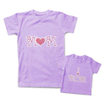 Mommy and Me Outfits Mom Love Heart I Love Mom Heart Love Cotton