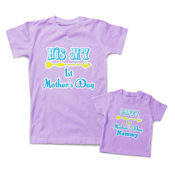 Mommy and Me Outfits His My First Mother Day Arrow Happy Mommy Arrow Cotton