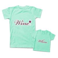 Mommy and Me Outfits Wine Sip Wine Glass Whine Sound Cotton