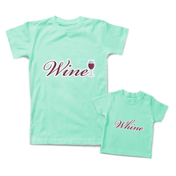 Mommy and Me Outfits Wine Sip Wine Glass Whine Sound Cotton