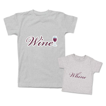 Mommy and Me Outfits Wine Sip Wine Glass Whine Sound Cotton