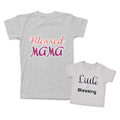 Mommy and Me Outfits Blessed Mama Little Blessing Heart Wings Cotton