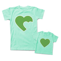 Mommy and Me Outfits Heart on Heart Love Green Cotton