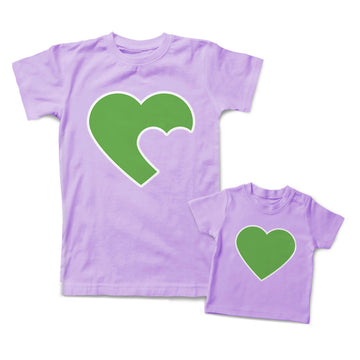 Mommy and Me Outfits Heart on Heart Love Green Cotton
