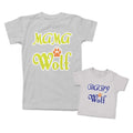 Mommy and Me Outfits Mama Baby Wolf Paw Prints Cotton
