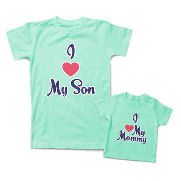 Mommy and Me Outfits I Love My Son Mommy Heart Cotton