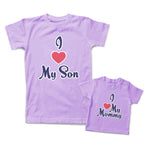 Mommy and Me Outfits I Love My Son Mommy Heart Cotton