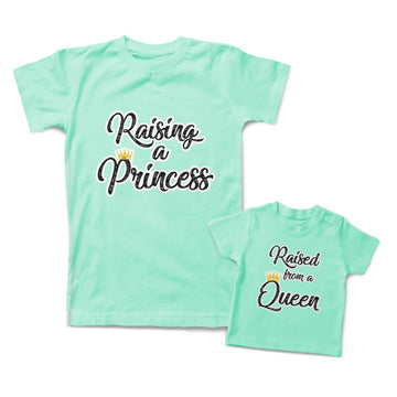 Mommy and Me Outfits Raising A Princess Raised from A Queen Crown Cotton