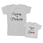 Mommy and Me Outfits Raising A Princess Raised from A Queen Crown Cotton