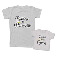 Mommy and Me Outfits Raising A Princess Raised from A Queen Crown Cotton