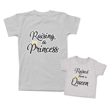 Mommy and Me Outfits Raising A Princess Raised from A Queen Crown Cotton