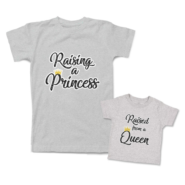 Mommy and Me Outfits Raising A Princess Raised from A Queen Crown Cotton