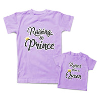 Mommy and Me Outfits Raising A Prince Raised from A Queen Crown Cotton