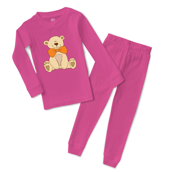 Baby & Toddler Pajamas Teddy Bear with Bow Sleeper Pajamas Set Cotton