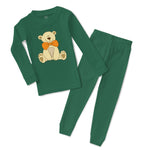 Baby & Toddler Pajamas Teddy Bear with Bow Sleeper Pajamas Set Cotton