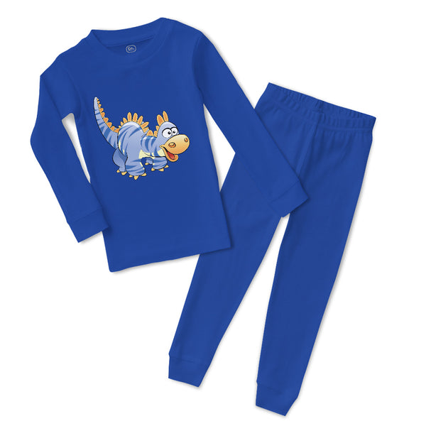Baby & Toddler Pajamas Dinosaur Blue Facing Right Dinosaurs Dino Trex Cotton