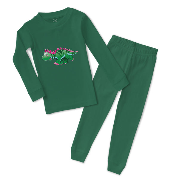 Baby & Toddler Pajamas Dinosaur Green Facing Left Dinosaurs Dino Trex Cotton