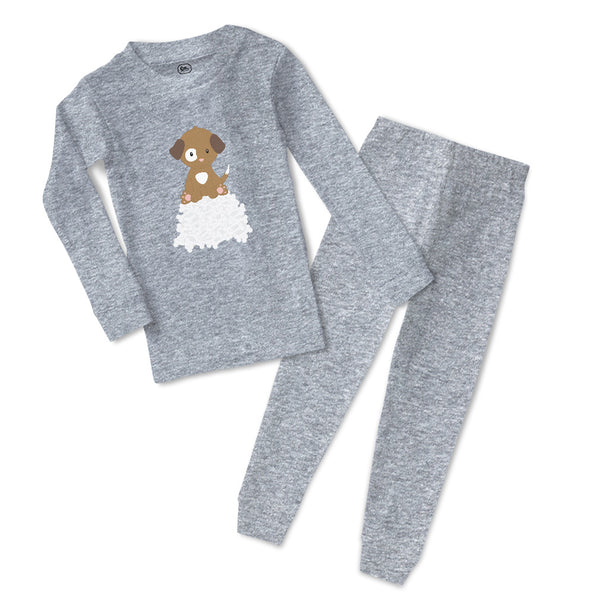 Baby & Toddler Pajamas Brown White Puppy Bones Dog Lover Pet Sleeper Pajamas Set