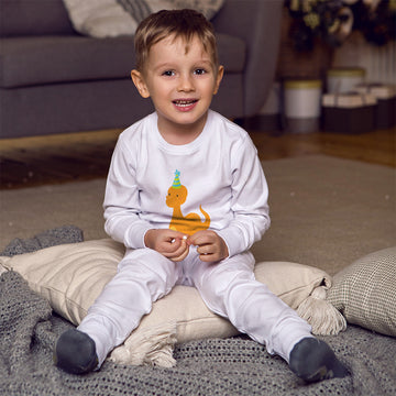 Baby & Toddler Pajamas Orange Birthday Dinosaur Dinosaurs Dino Trex Cotton