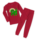 Baby & Toddler Pajamas Smiling Red Dinosaur Sleeper Pajamas Set Cotton