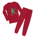 Baby & Toddler Pajamas Dino Rock Star Dinosaurs Dino Trex Sleeper Pajamas Set