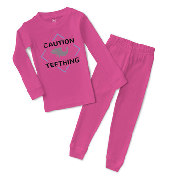 Baby & Toddler Pajamas Caution: Teething Shark Funny Humor Sleeper Pajamas Set