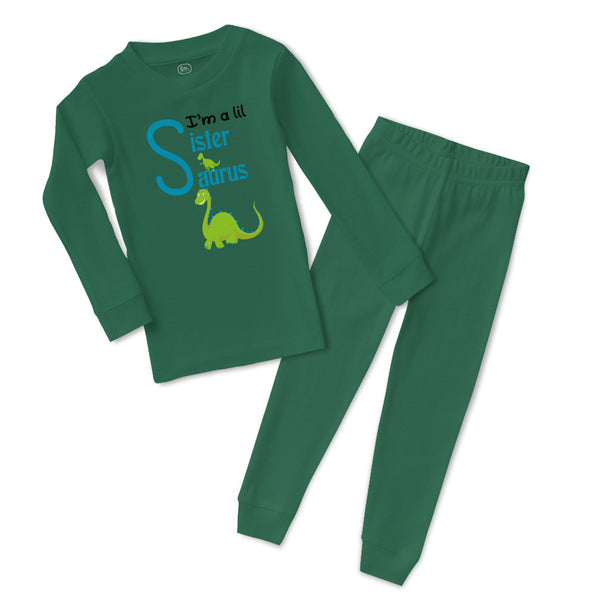 Baby & Toddler Pajamas Green Dinosaur Dino Little Sister Saurus Cotton