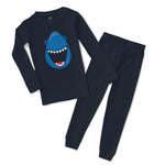 Baby & Toddler Pajamas Navy Shark Face Animals Ocean Sleeper Pajamas Set Cotton