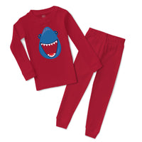 Baby & Toddler Pajamas Navy Shark Face Animals Ocean Sleeper Pajamas Set Cotton