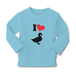 Baby Clothes I Love Silhouette Duck Aquatic Bird Boy & Girl Clothes Cotton - Cute Rascals