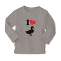 Baby Clothes I Love Silhouette Duck Aquatic Bird Boy & Girl Clothes Cotton