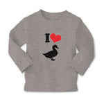 Baby Clothes I Love Silhouette Duck Aquatic Bird Boy & Girl Clothes Cotton - Cute Rascals