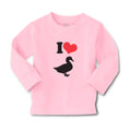 Baby Clothes I Love Silhouette Duck Aquatic Bird Boy & Girl Clothes Cotton