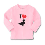 Baby Clothes I Love Silhouette Duck Aquatic Bird Boy & Girl Clothes Cotton - Cute Rascals