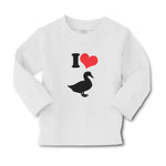 Baby Clothes I Love Silhouette Duck Aquatic Bird Boy & Girl Clothes Cotton - Cute Rascals