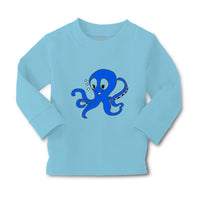 Baby Clothes Blue Baby Octopus Ocean Sea Life Boy & Girl Clothes Cotton - Cute Rascals