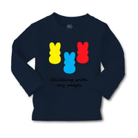 Baby Clothes Chilling with My Peeps Cute Bunnies Funny Humor Boy & Girl Clothes - Cute Rascals
