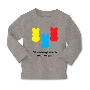 Baby Clothes Chilling with My Peeps Cute Bunnies Funny Humor Boy & Girl Clothes