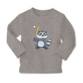 Baby Clothes Raccoon Baseball Player Funny Humor Boy & Girl Clothes Cotton