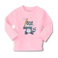 Baby Clothes Raccoon Baseball Player Funny Humor Boy & Girl Clothes Cotton