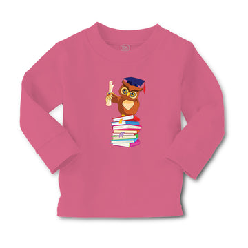 Baby Clothes Owl Professor on Bunch of Books Animals Funny Boy & Girl Clothes