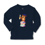 Baby Clothes Owl Professor on Bunch of Books Animals Funny Boy & Girl Clothes - Cute Rascals