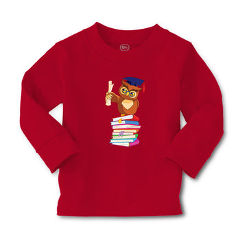 Baby Clothes Owl Professor on Bunch of Books Animals Funny Boy & Girl Clothes
