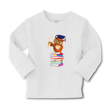Baby Clothes Owl Professor on Bunch of Books Animals Funny Boy & Girl Clothes