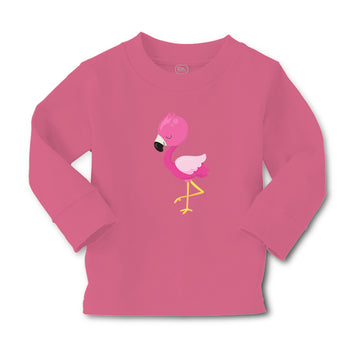 Baby Clothes Dark Pink Flamingo Leg up Close Eyes Boy & Girl Clothes Cotton